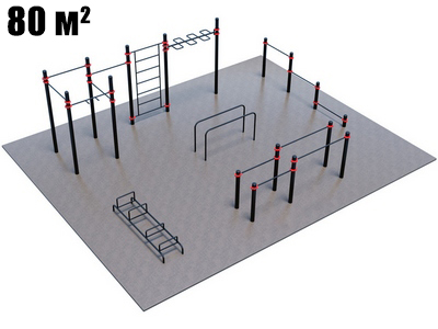 Проект Дворовая площадка для Воркаут и ГТО 2-4 (8 x 10 м)