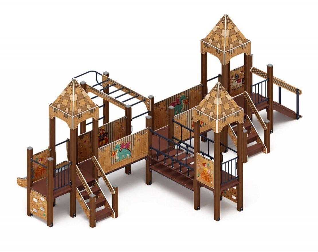 Детская игровая площадка Картонная фантазия-5 (с крышей) - вид 4