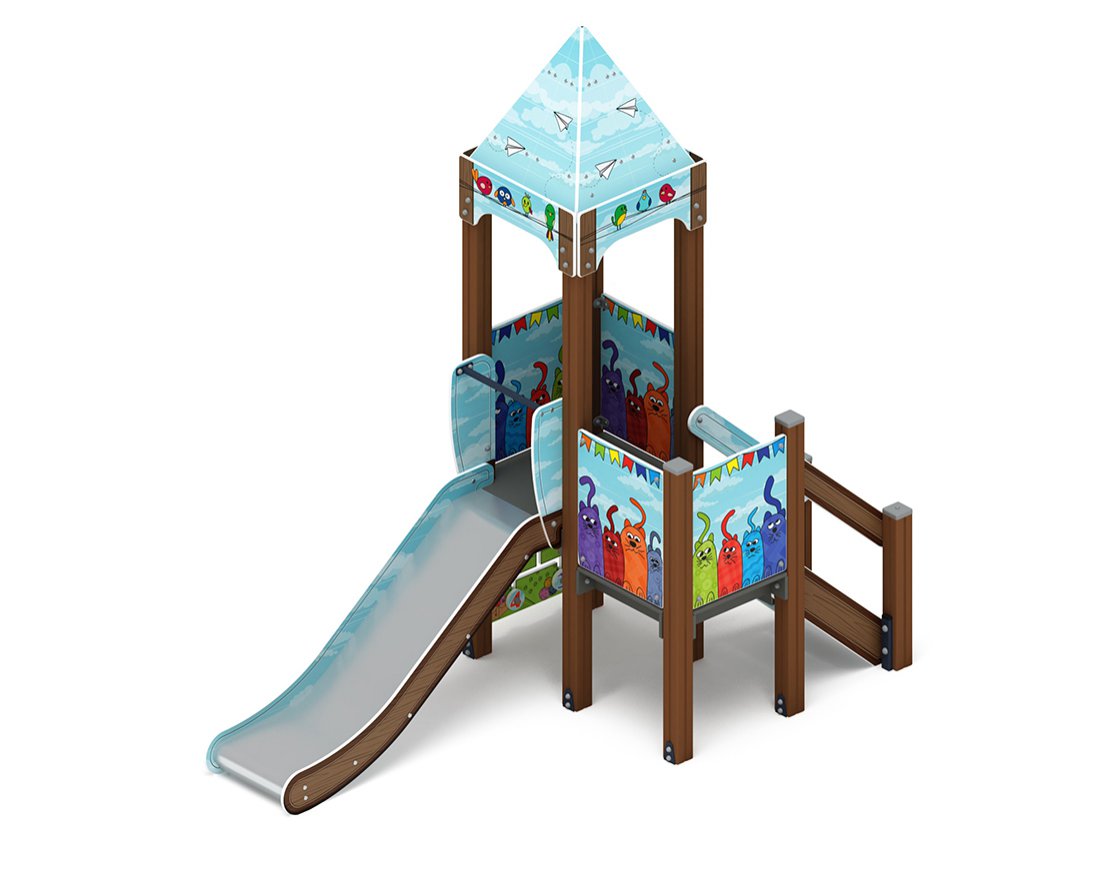 Детская игровая площадка Застава Котограда-1 (с крышей) - вид 4