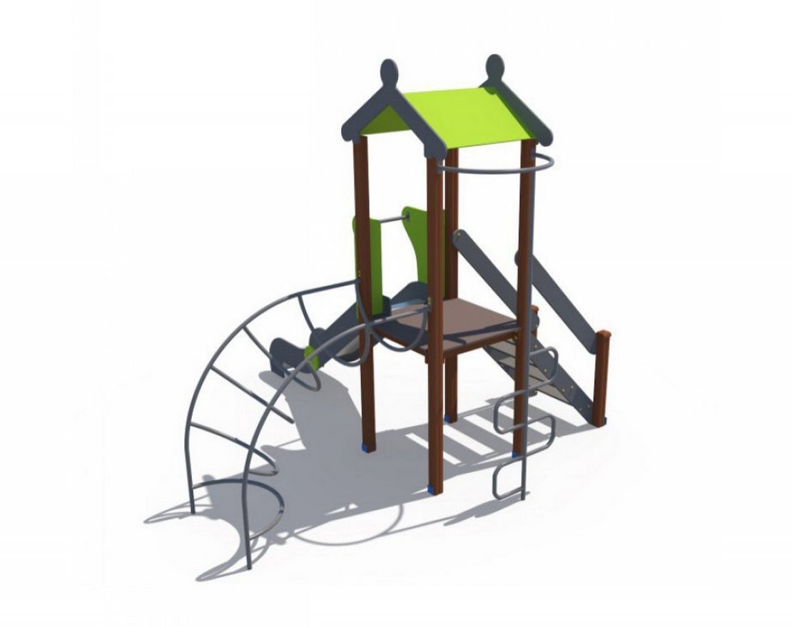 Детский игровой комплекс с металлическим скатом Н-1200 ДИО 04117 - вид 2