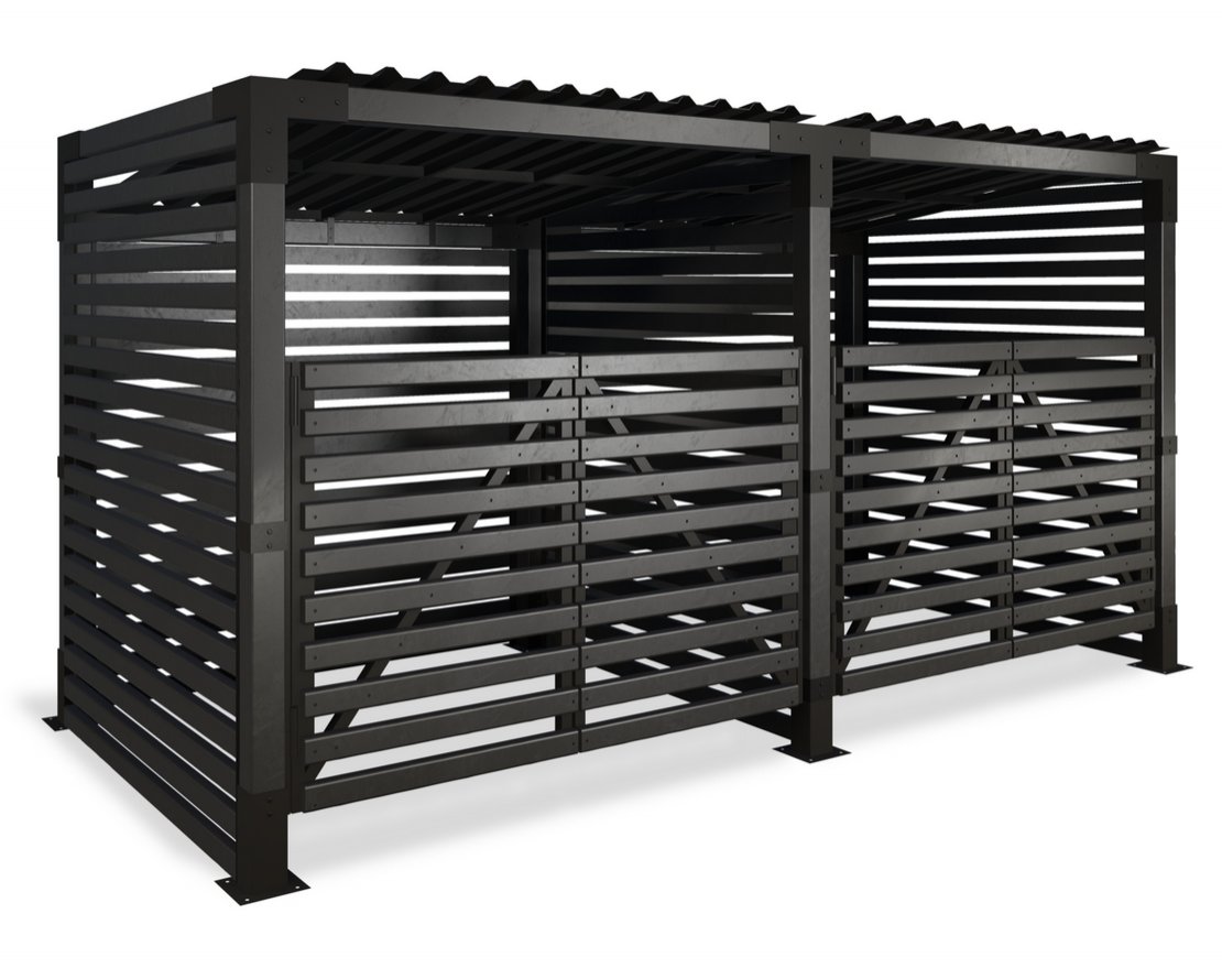 Навес для ТБО Страж (H) с воротами - вид 2