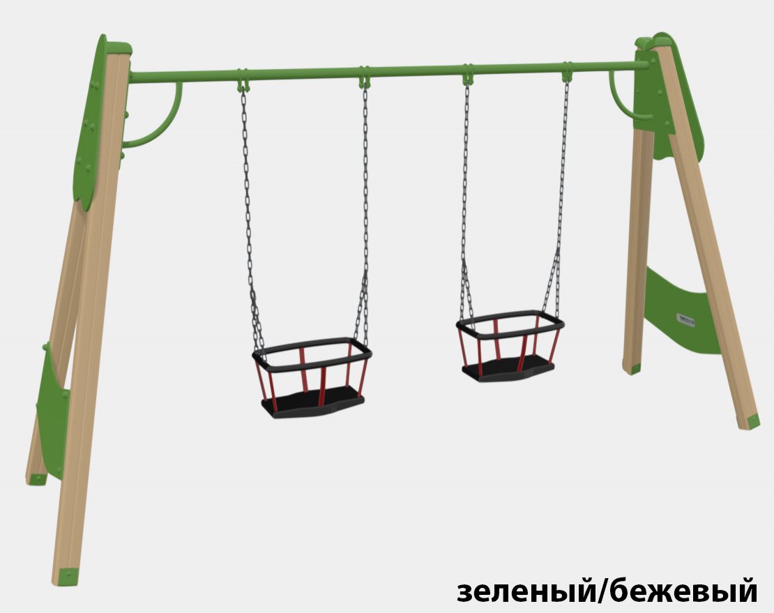 Качели деревянные TORUDA 01032 (две качели для малышей) - вид 2