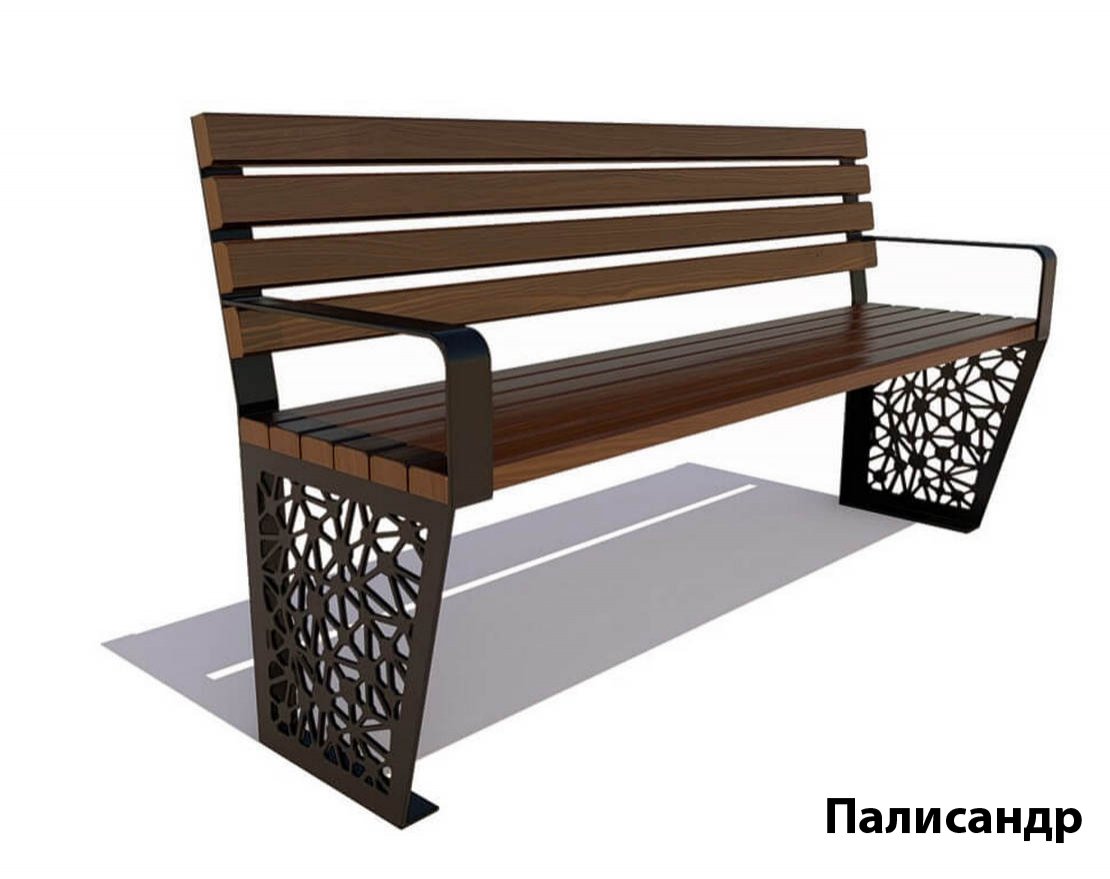 Парковая скамейка Сколково, Лиственница - вид 5