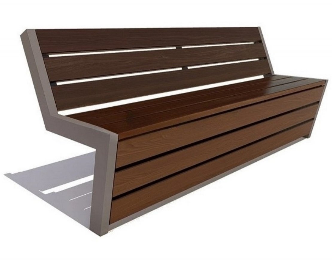 Парковая скамейка Техно, Сосна (брус 30х120) - вид 4