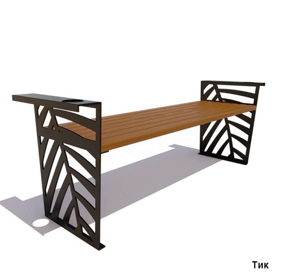 Скамейка парковая Крым (без спинки) Сосна - вид 5