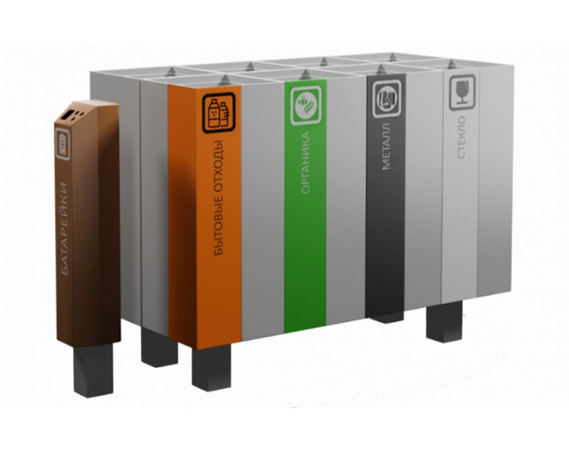 Урна для раздельного сбора мусора ВторРесурс одинарная - вид 3