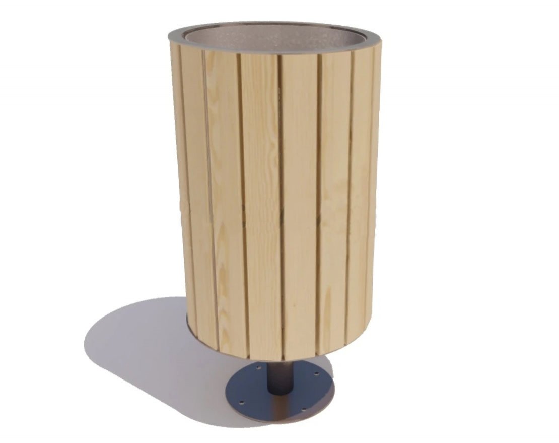 Урна Эстель круглая на ножке (лиственница) - вид 2