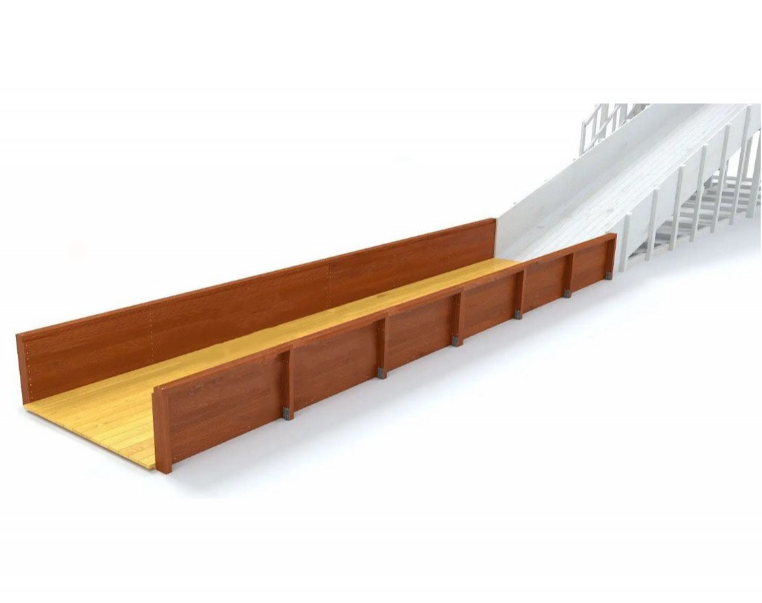 Выкат для зимней горки 3 м (ширина ската 1,25 м) - вид 2