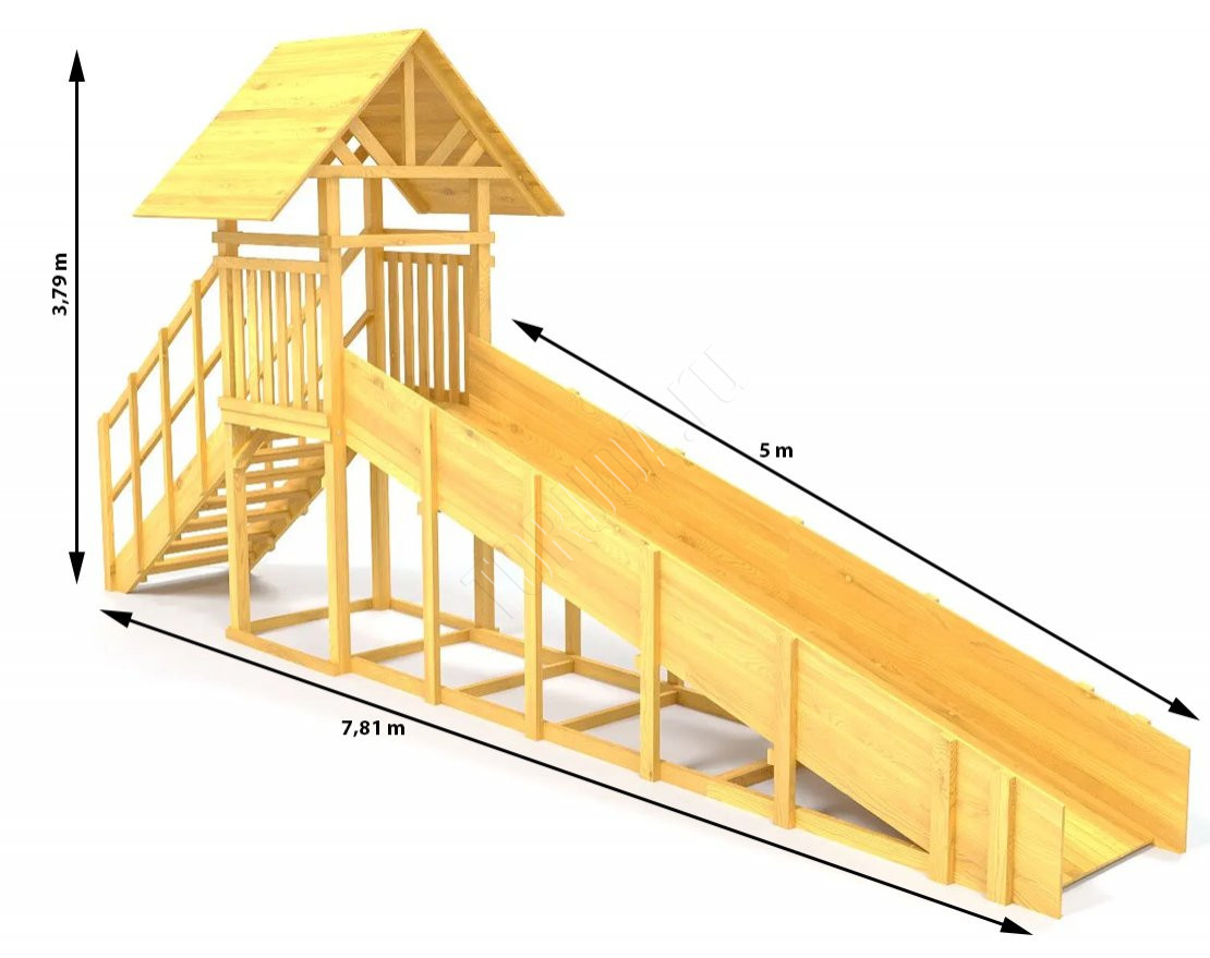 Зимняя горка TORUDA Север wood-5 (скат 5 м)