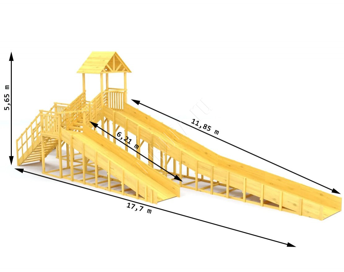 Зимняя горка TORUDA Север wood-9/4 (скаты 6,21 м и 11,85 м)