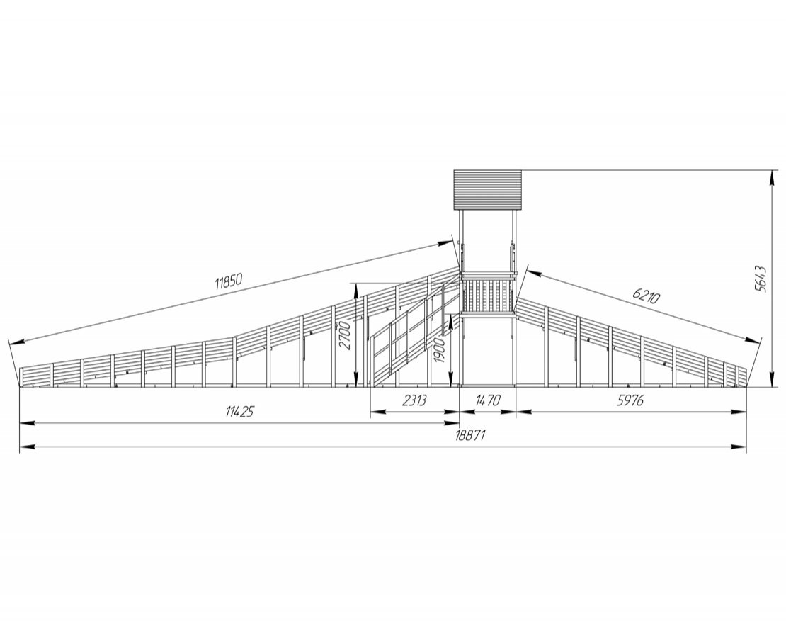 Зимняя деревянная игровая горка TORUDA Север - 11 (скат 11,8 м) - вид 4