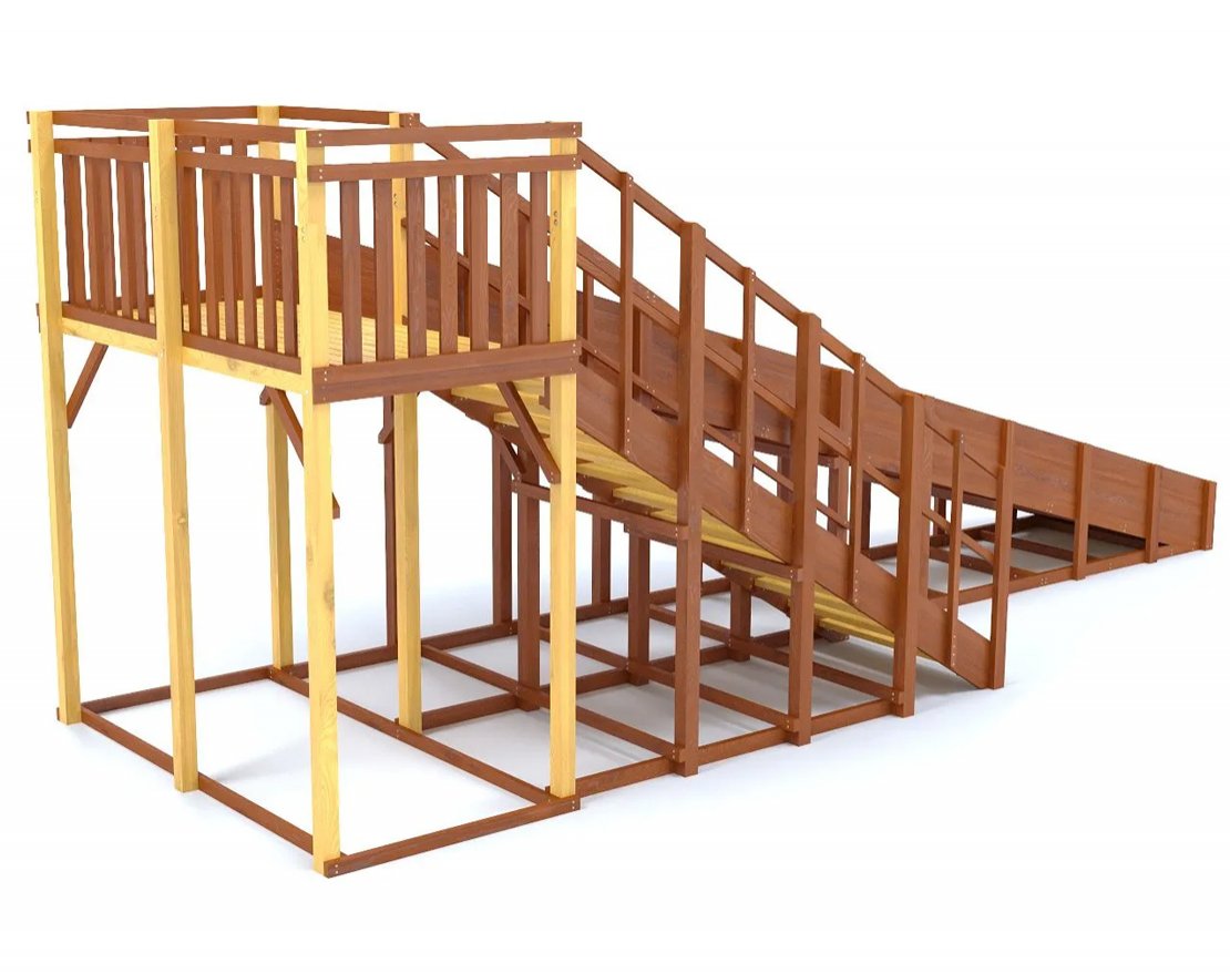 Зимняя деревянная игровая горка TORUDA Север-6 (скат 7,6 м) - вид 2