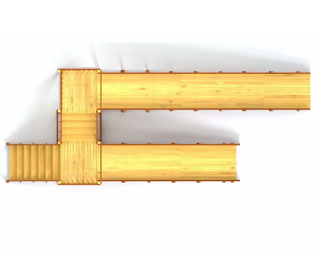 Зимняя деревянная игровая горка TORUDA Север-7 (скат 5 м и 7,68 м) - вид 5