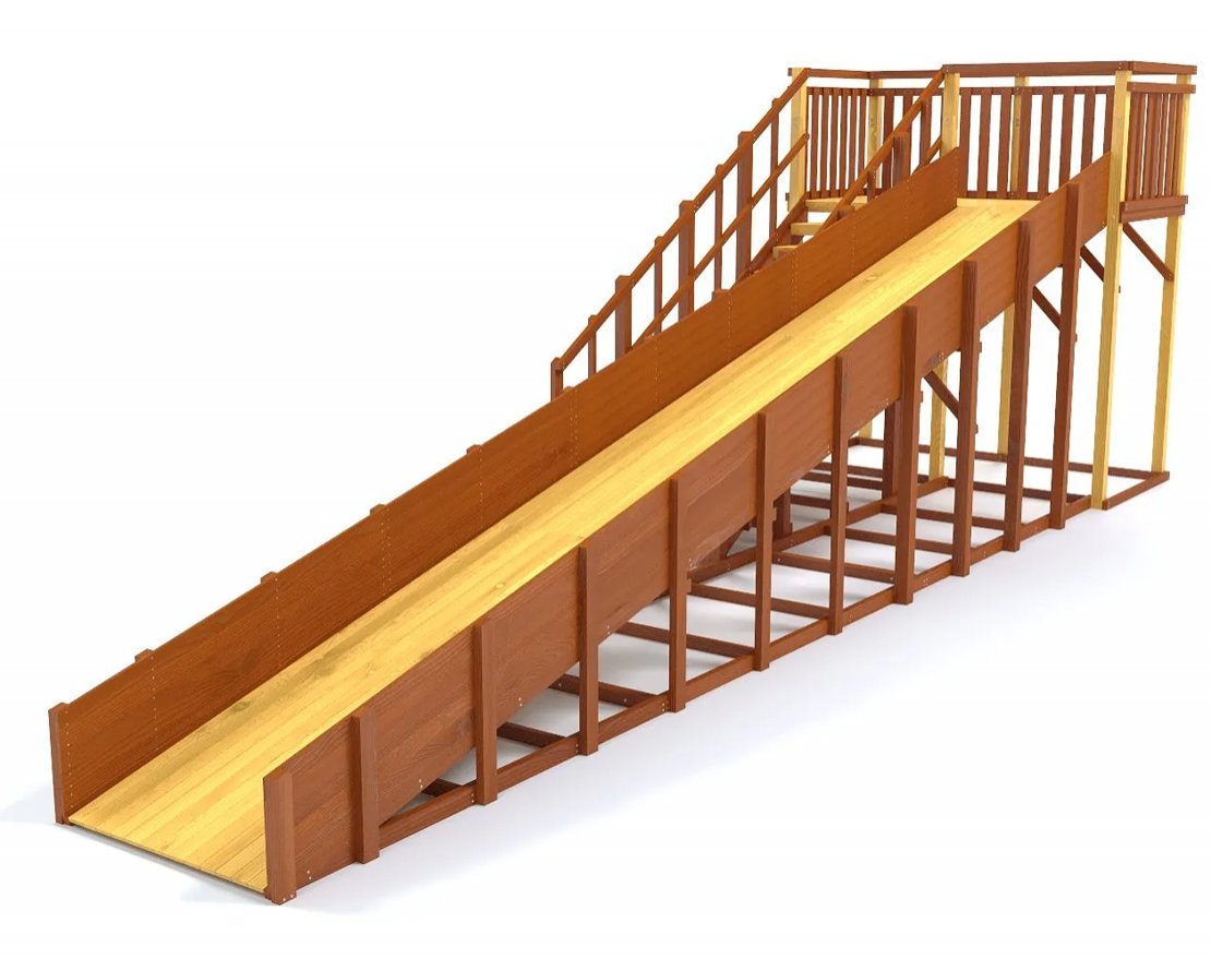 Зимняя деревянная игровая горка TORUDA Север - 8 (скат 9 м) - вид 3