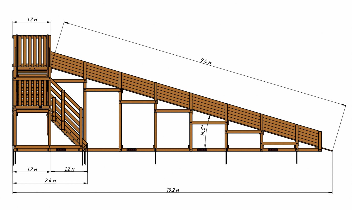 Зимняя горка Олененок 3 (скат 9.4 м) - вид 3