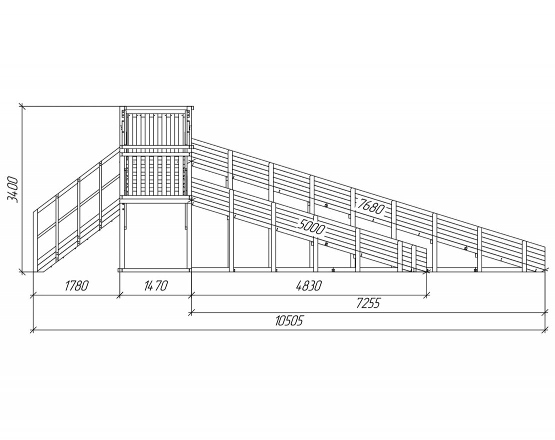 Зимняя горка TORUDA Север wood-7 (скат 5 м и 7,68 м) - вид 5