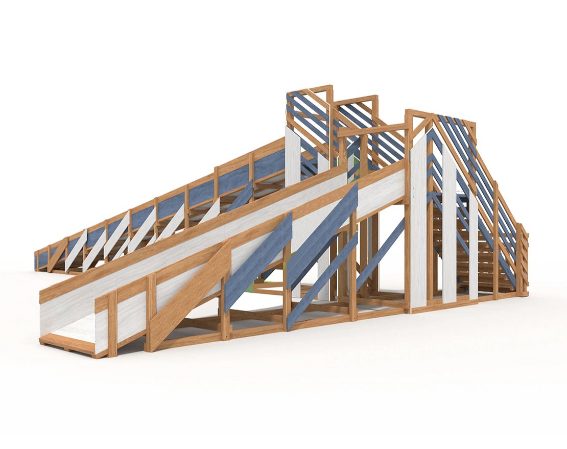 Зимняя горка Snow Fox 12 м с двумя скатами (мод. 524) - вид 2