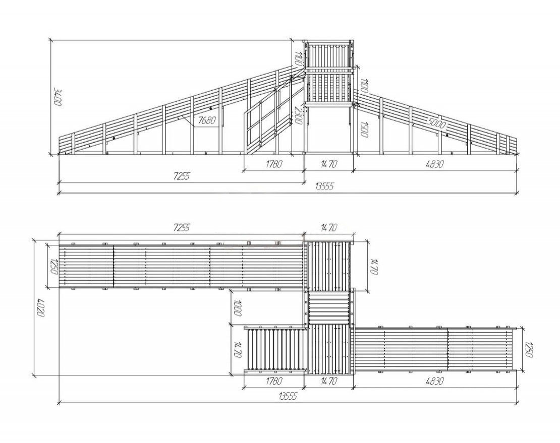 Зимняя горка TORUDA Север - 7/1 (скат 7,7 м и 5 м) - вид 4