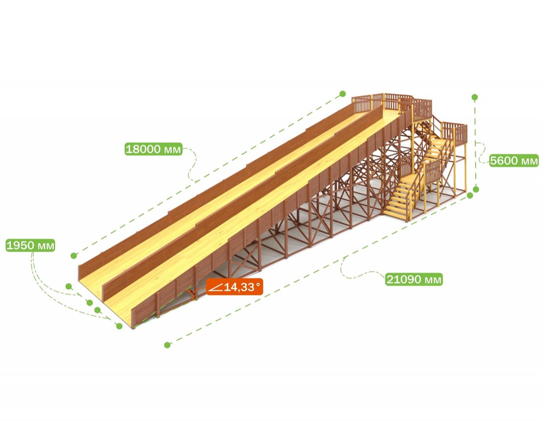 Зимняя горка TORUDA Север-12 (скат 18 м) - вид 4