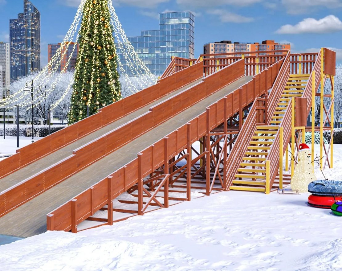 Зимняя горка TORUDA Север-12/1 (скат 18 метров) - вид 2