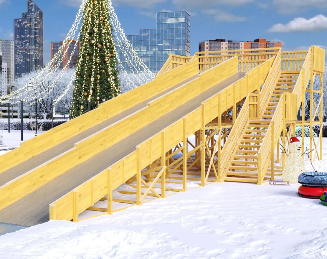 Зимняя горка TORUDA Север wood-12/1 (скат 18 м) - вид 2