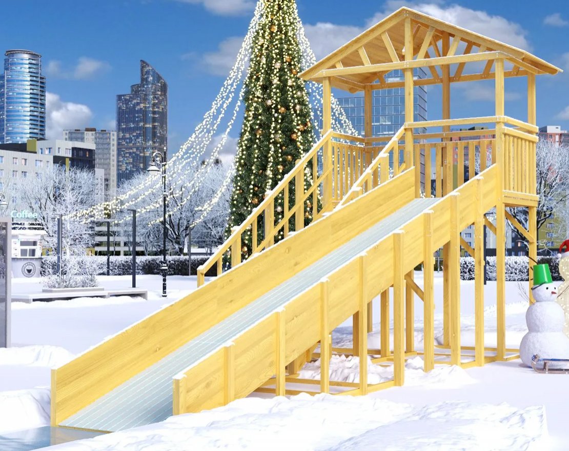 Зимняя горка TORUDA Север wood-6/1 (скат 7,6 м) - вид 4