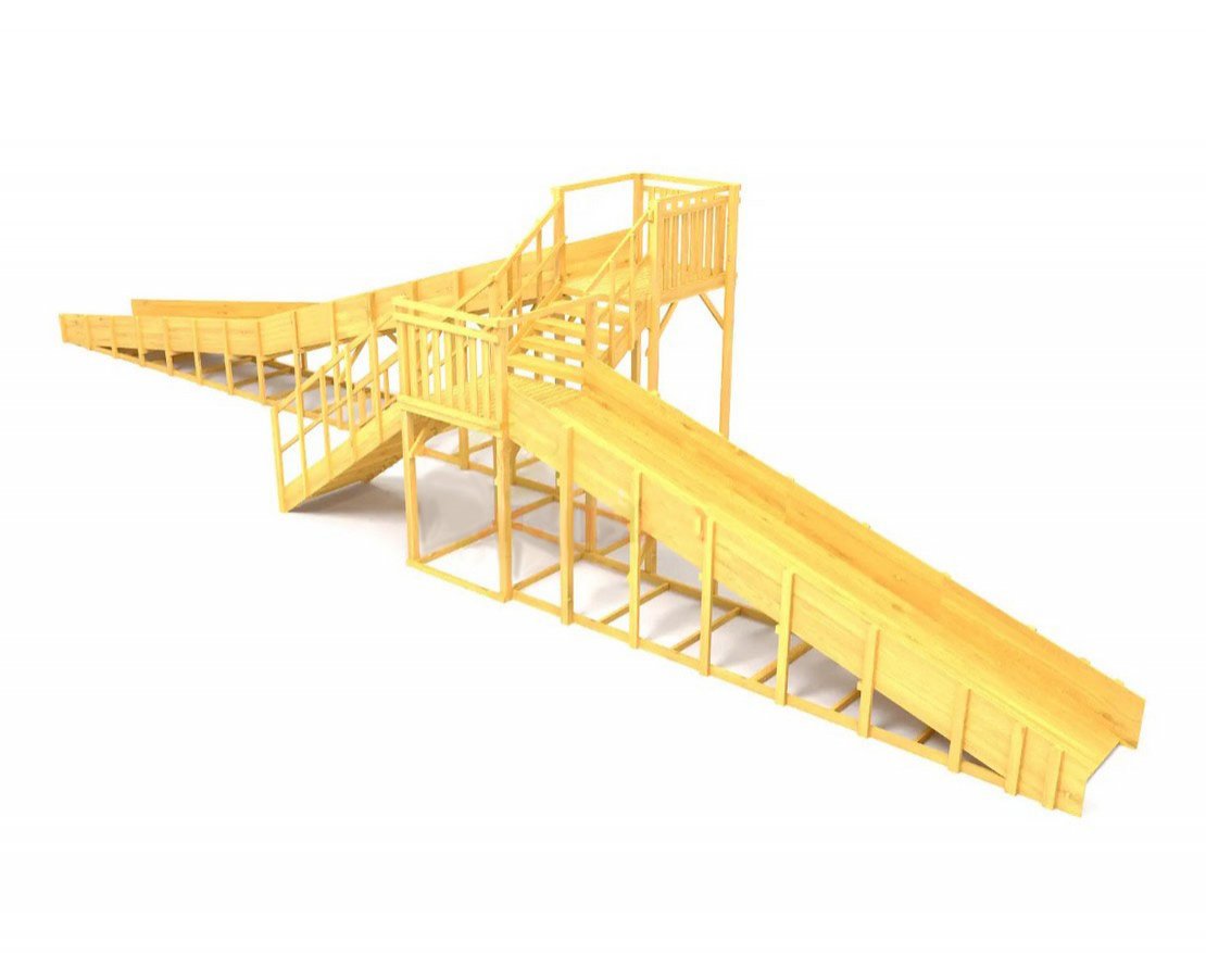 Зимняя горка TORUDA Север wood-9/1 (скат 11,85 м и 6,21 м) - вид 2